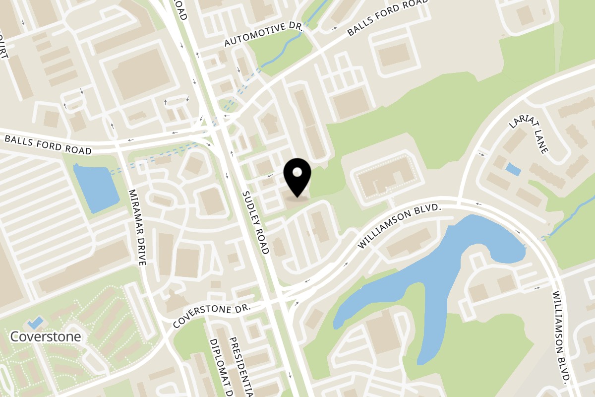Map showing the location of My Cravingz Bakery Cafe on 7381 Sudley Rd in Manassas